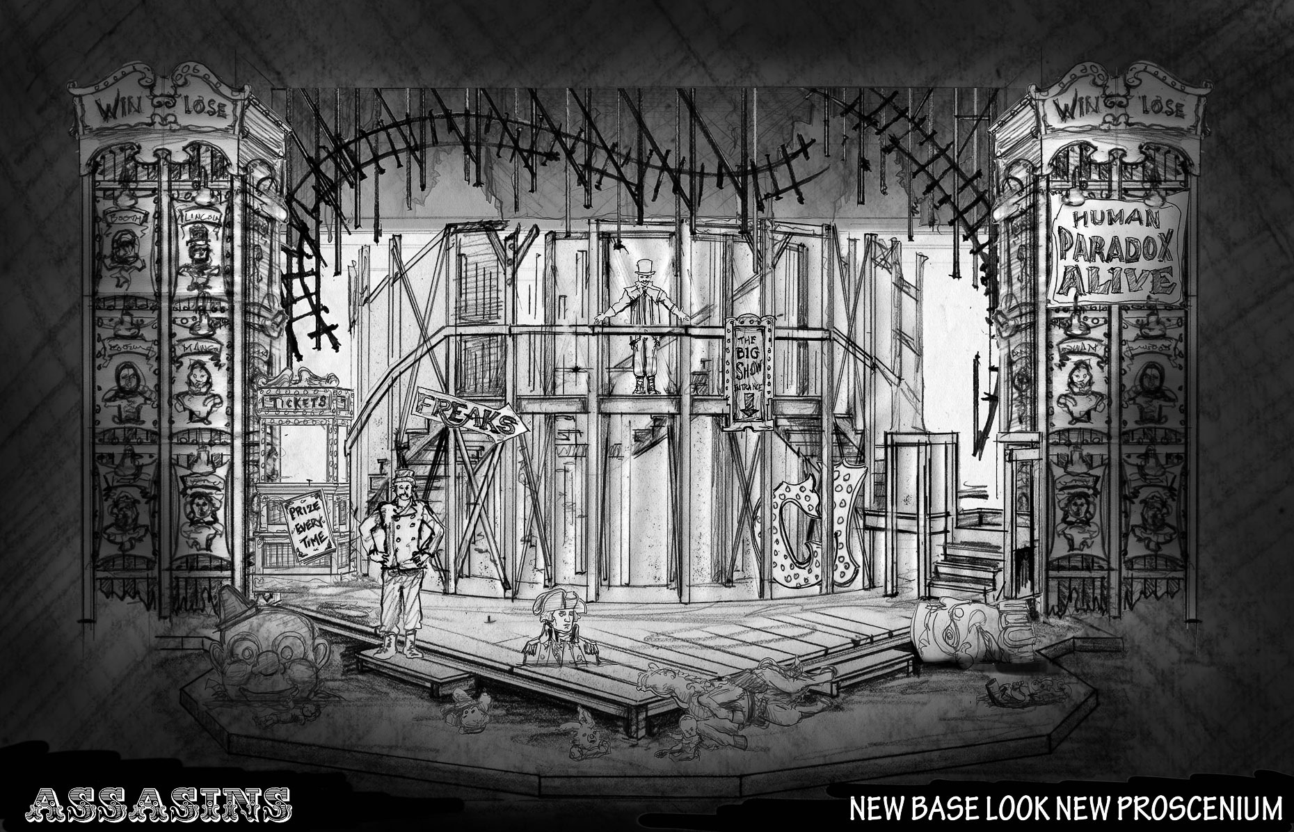 Assassins Musical Design Set Design Scenic Design #SetDesign #ScenicDesign 